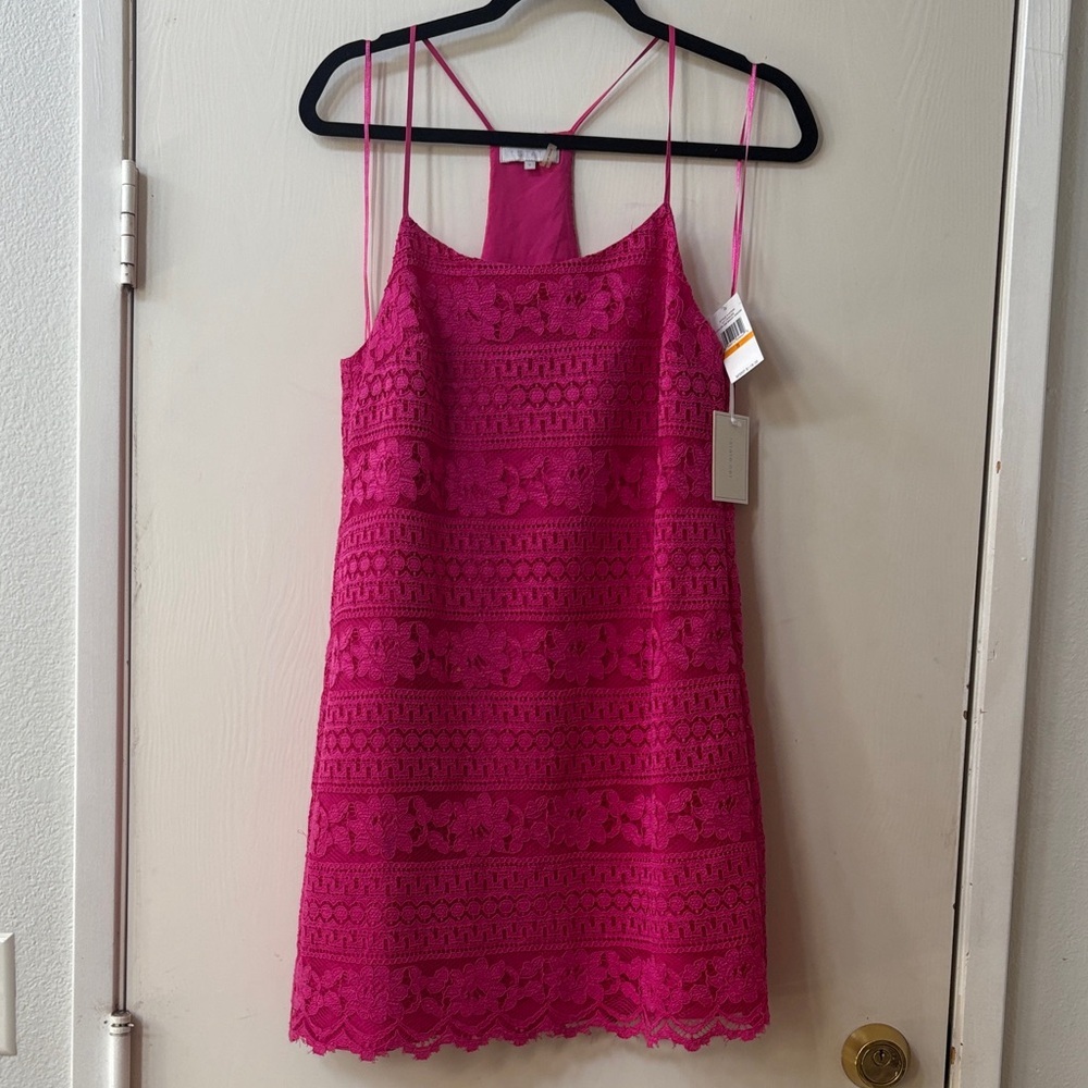 1. State Fuchsia Crochet Mini Dress